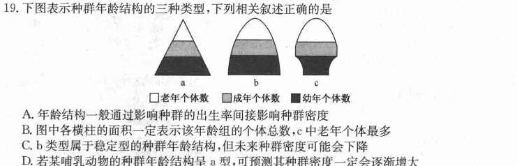 江西省2023~2024学年度七年级下学期期中综合评估 6L R-JX生物