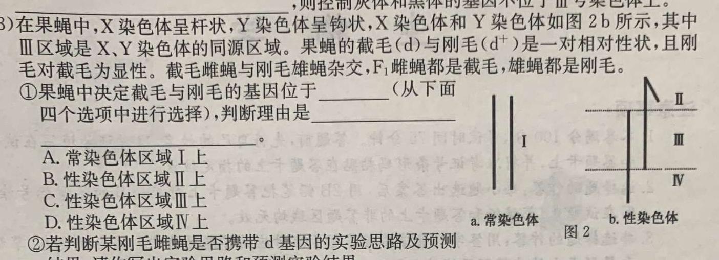 卓越联盟2024-2025高二9月开学考试生物学部分