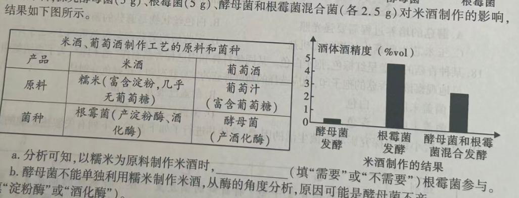 2024届渭南市高三教学质量检测(II)生物