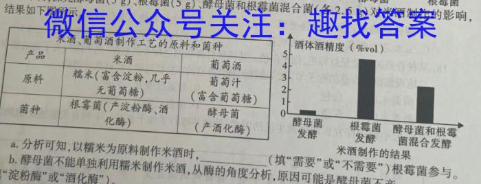 安徽第一卷·2023-2024学年安徽省七年级教学质量检测七Ⅶ(5月)生物学试题答案