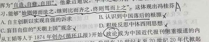 环际大联考“逐梦计划”2023-2024学年度高二年级第一学期阶段考试（三）历史