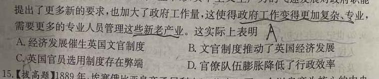 2023-2024学年度安徽省九年级联盟考试(24-CZ102c)历史