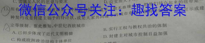 江西省2025届八年级（三）12.27历史试卷答案