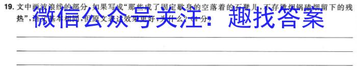 广东省清远市2024-2025学年九年级上学期开学考试语文