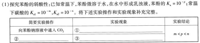 12024届衡水金卷先享题调研卷(黑龙江专版)二化学试卷答案