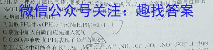 q安徽省2023-2024学年第一学期八年级第三次综合训练化学