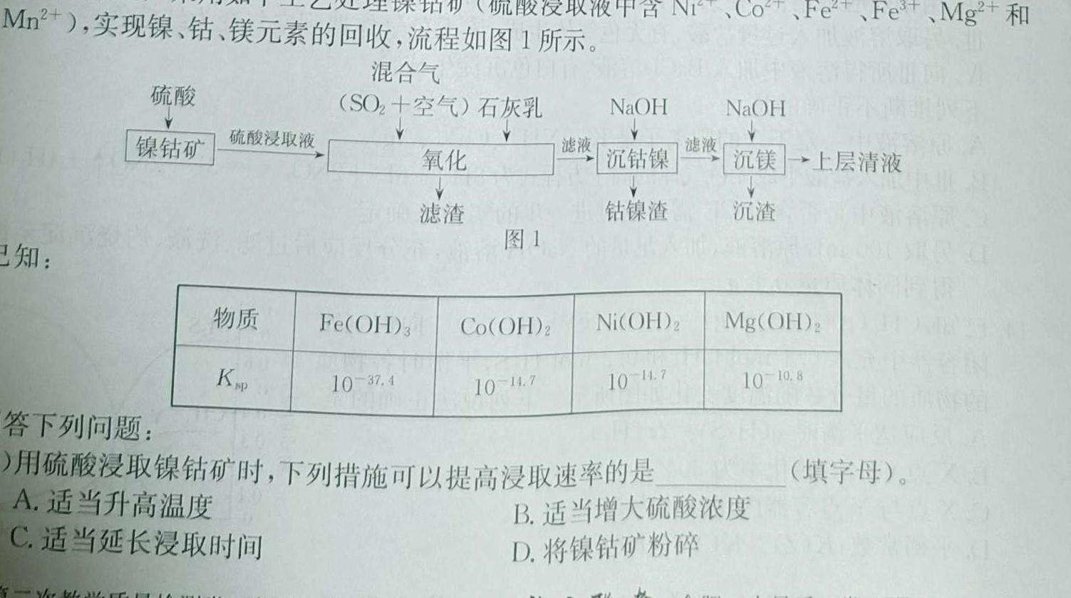 【热荐】2023-2024年度河南省高三一轮复习阶段性检测(五)5(24-240C)化学