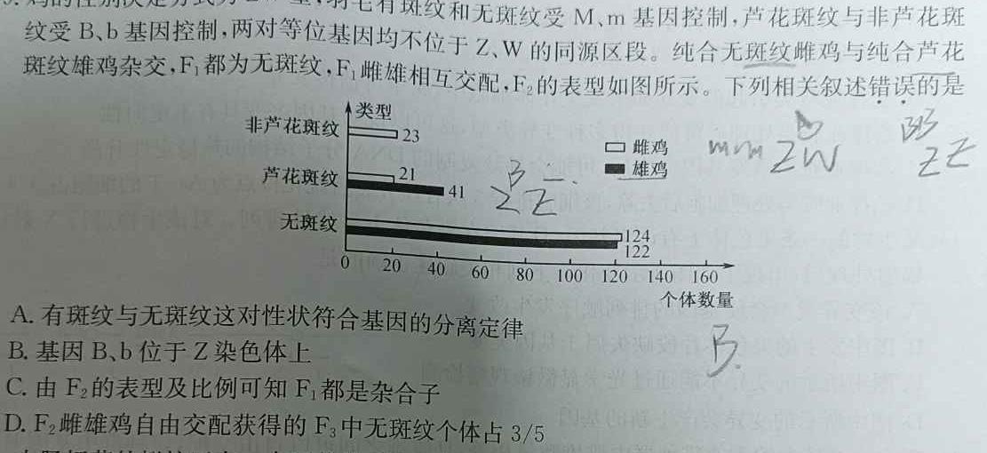 湖北省2024年高一9月月考生物学部分