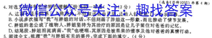 安徽省2023-2024学年度第一学期九年级期末考试语文