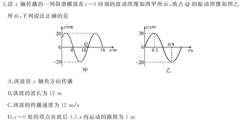 2023-2024学年泸州市[泸州二诊]高2021级第二次教学质量诊断性考试物理试题.