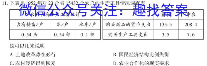 2024年河北省初中毕业升学仿真模拟考试(一)1(24-CZ108c)历史试卷