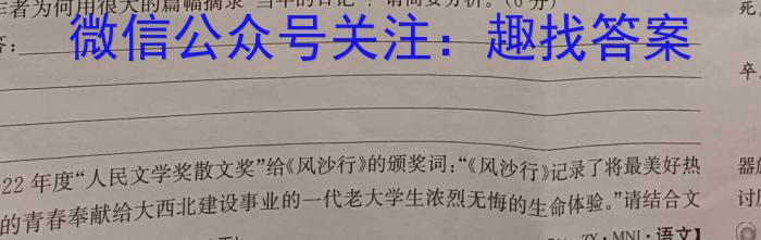 2024届湖南省高三4月联考(432C)语文