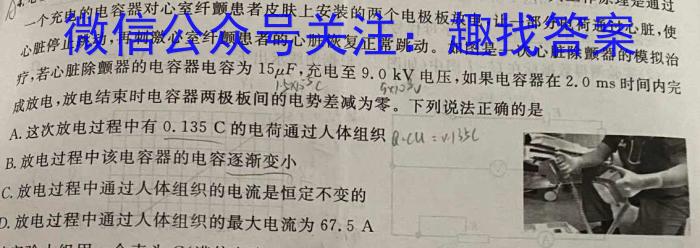 安徽省利辛县2023-2024学年第二学期九年级开学考试物理试卷答案