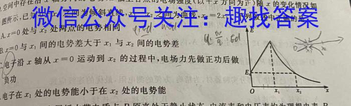 河南省2024届高三年级TOP二十名校质检一物理试卷答案