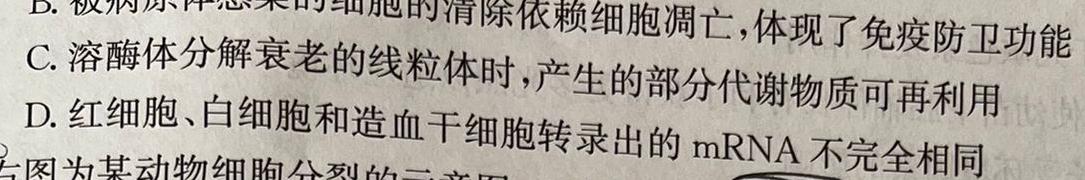 河南省2024年九年级调研测试(三)生物学部分