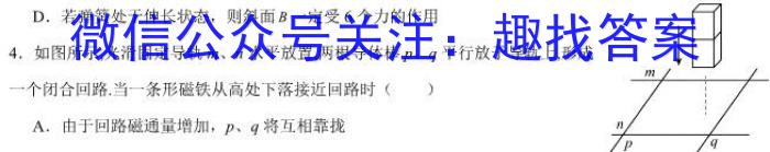 金考卷·百校联盟 2024年普通高等学校招生全国统一考试 押题卷(一)1物理试题答案