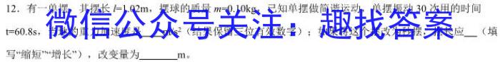 衡水大联考·陕西省2025届高三年级9月份联考物理试卷答案