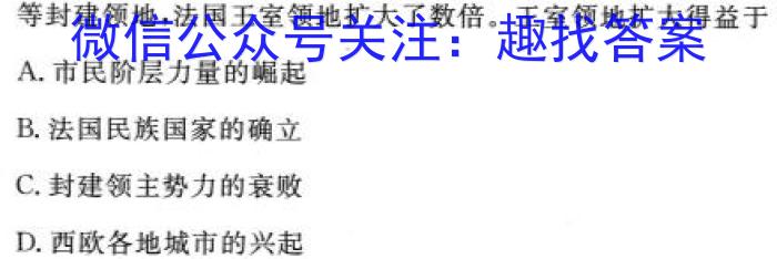 青桐鸣联考·2025届普通高等学校招生全国统一考试期中考试试卷历史