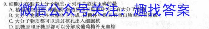 天壹名校联盟2024年普通高等学校招生全国统一考试冲刺压轴卷(三)生物学试题答案