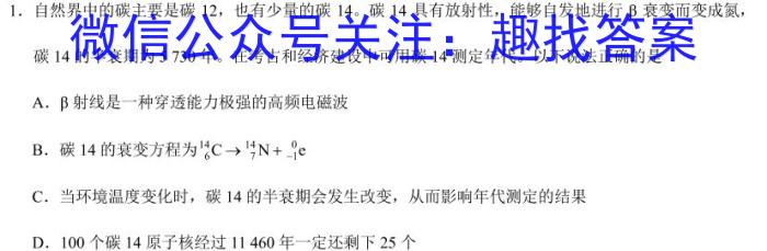 “C20”教育联盟2024年九年级第二次学业水平检测h物理