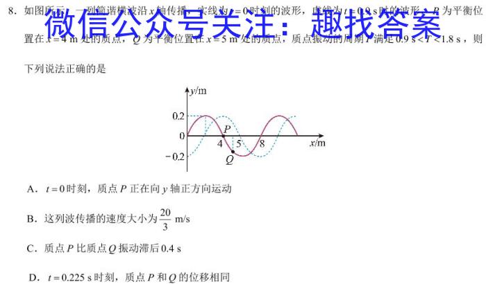 江淮名卷·2024年安徽中考模拟信息卷(五)5物理试卷答案