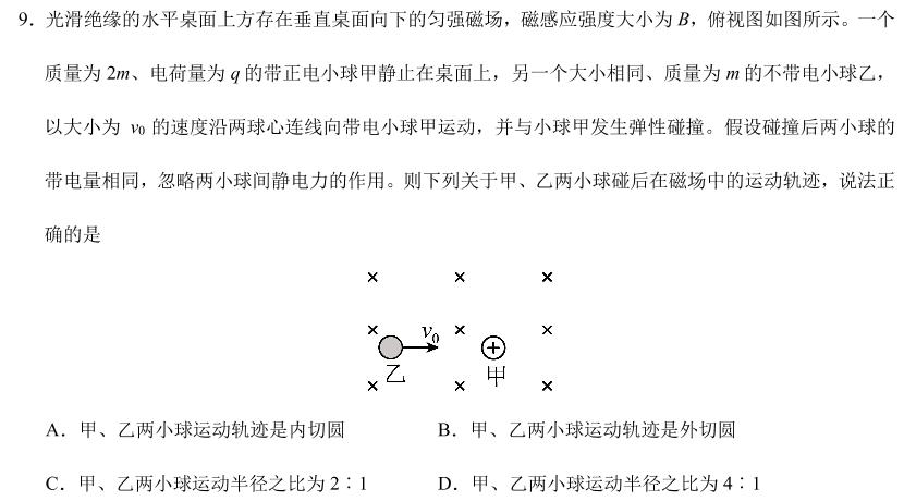 安徽省2023~2024学年度耀正优+高二年级·期末学情检测(物理)试卷答案