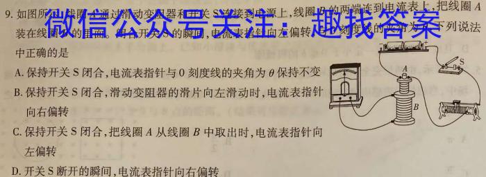 陕西省2024届九年级仿真模拟示范卷（四）物理试卷答案