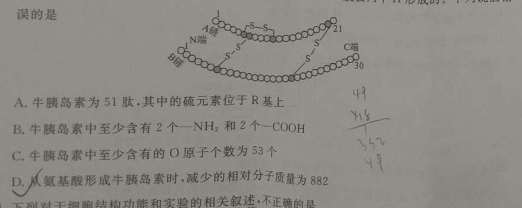 2024年山东省日照市2021级高三校际联合考试(5月)生物