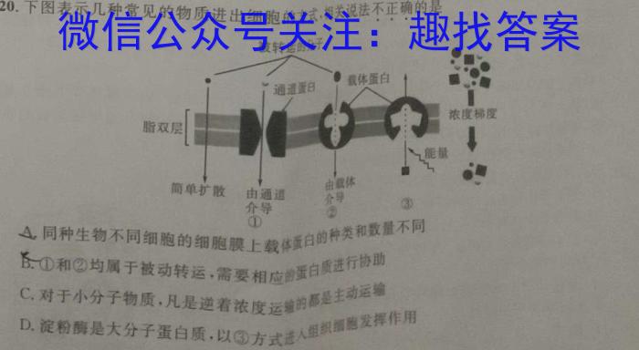 陕西省2024年普通高中学业水平合格性考试模拟试题(三)3生物学试题答案