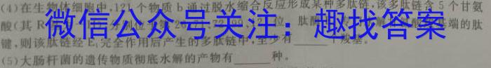 陕西省2023~2024学年度九年级第一学期阶段测试(二)生物学试题答案