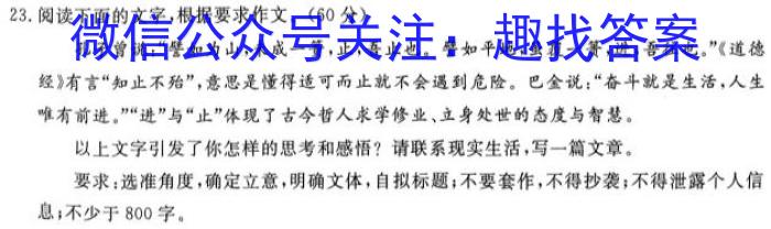 上进联考·稳派大联考2023-2024学年江西省高三年级二轮复习阶段性检测/语文