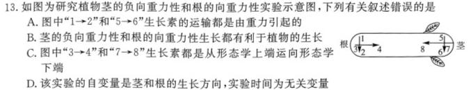 云南省楚雄州中小学2023-2024学年高二上学期期末教育学业质量监测(24-234B)生物学部分