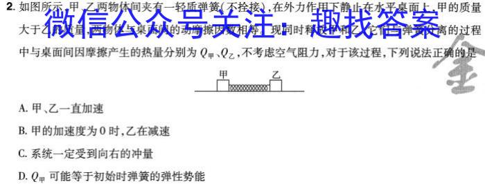 福建省2023~2024学年福建百校联考高三正月开学考物理试卷答案