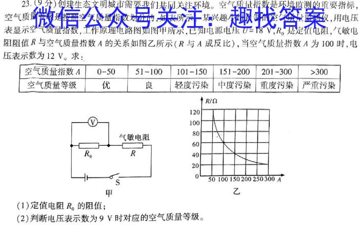 名校联考·贵州省2023-2024学年度八年级秋季学期（期末）质量监测物理试卷答案