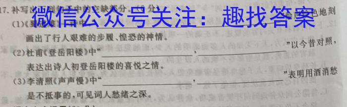 湖南省2024届高三统一考试试题（1月）/语文