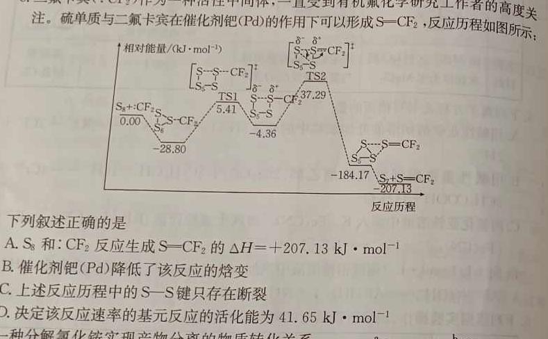 【热荐】山西省2024届高三12月联考（12.22）化学