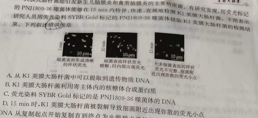 2024届河南省中考考前抢分卷[CCZX C HEN]生物