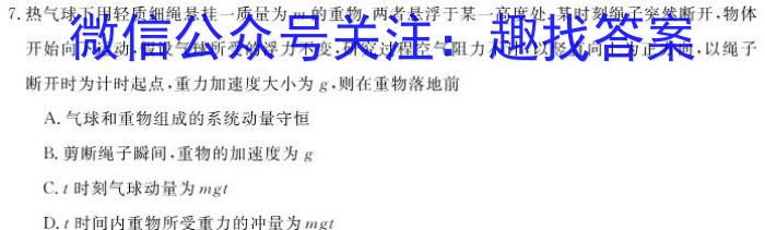 河北省2024年中考适应性训练（5.21）物理试题答案