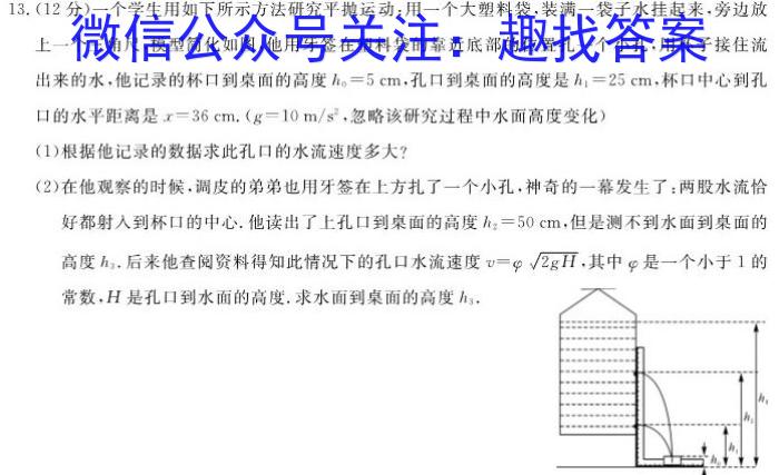 炎德英才大联考长郡中学2025届高三月考试卷（一）物理试卷答案