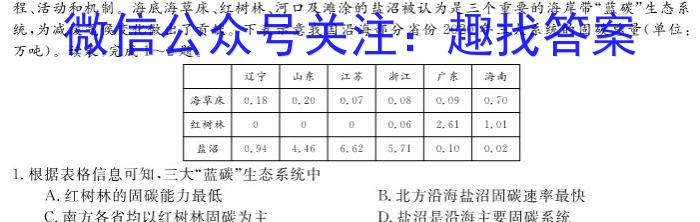 河南省2023-2024学年度九年级下期第一次质检测试题地理试卷答案