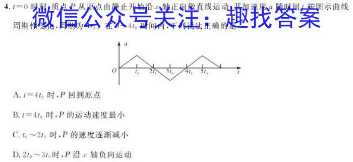 2024年普通高中学业水平选择性考试押题卷(XGK·押题卷)物理试卷答案