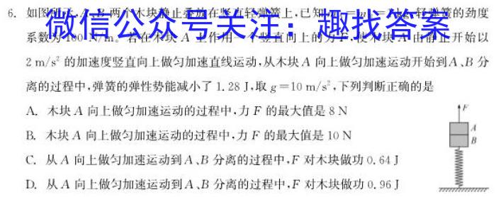 陕西省2024-2025学年度第一学期九年级开学收心检测卷物理试卷答案