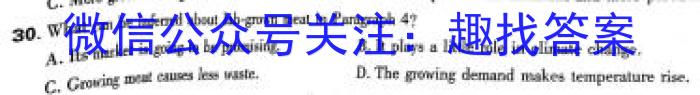 陕西师大附中2023-2024学年度初三年级第九次适应性训练英语试卷答案