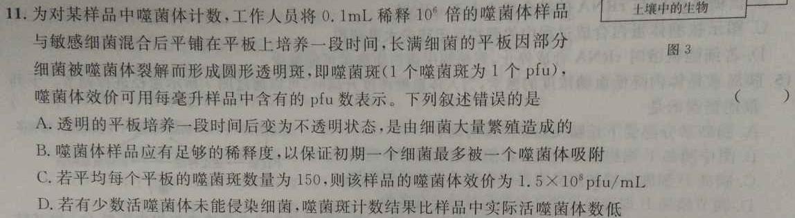 2024届智慧上进 高三总复习双向达标月考调研卷(六)生物学部分