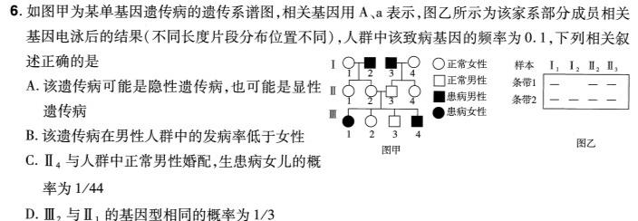 安徽省宿州市省、市示范高中2023-2024学年度高一第二学期期中教学质量检测生物