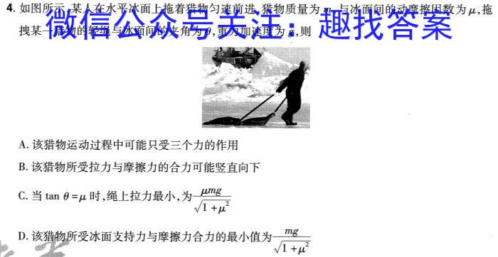 安徽省合肥市2023-2024学年第二学期七年级期末教学质量检测试卷物理试卷答案