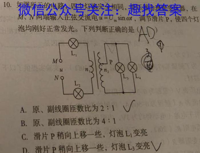 青桐鸣2024年普通高等学校招生全国统一考试 青桐鸣押题卷一h物理