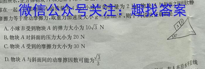 广西2024年春季期高三5月(2024.5.21)联考试卷物理`