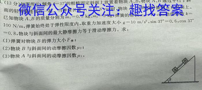 贵州省2024年毕节市高二年级期末联考物理试卷答案