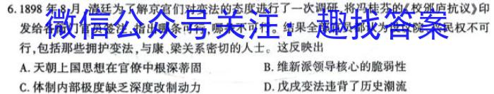 江西省2023-2024学年度八年级期末练习(四)历史试卷答案